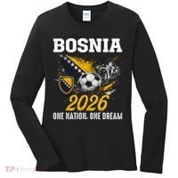 Bosnia 2026 Soccer Fan One Nation One Dream Women's Long Sleeve Shirt thumb 0