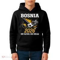Bosnia 2026 Soccer Fan One Nation One Dream Kids Hoodie thumb 4