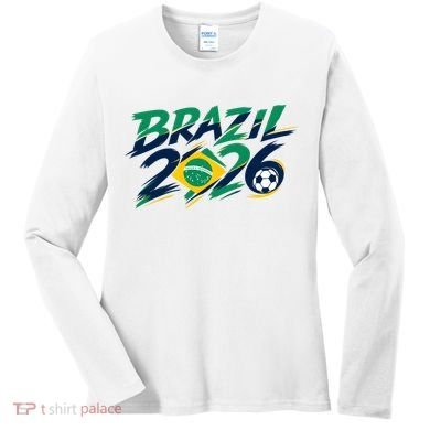 Brazil 2026 Soccer World Fan Apparel Women's Long Sleeve Shirt