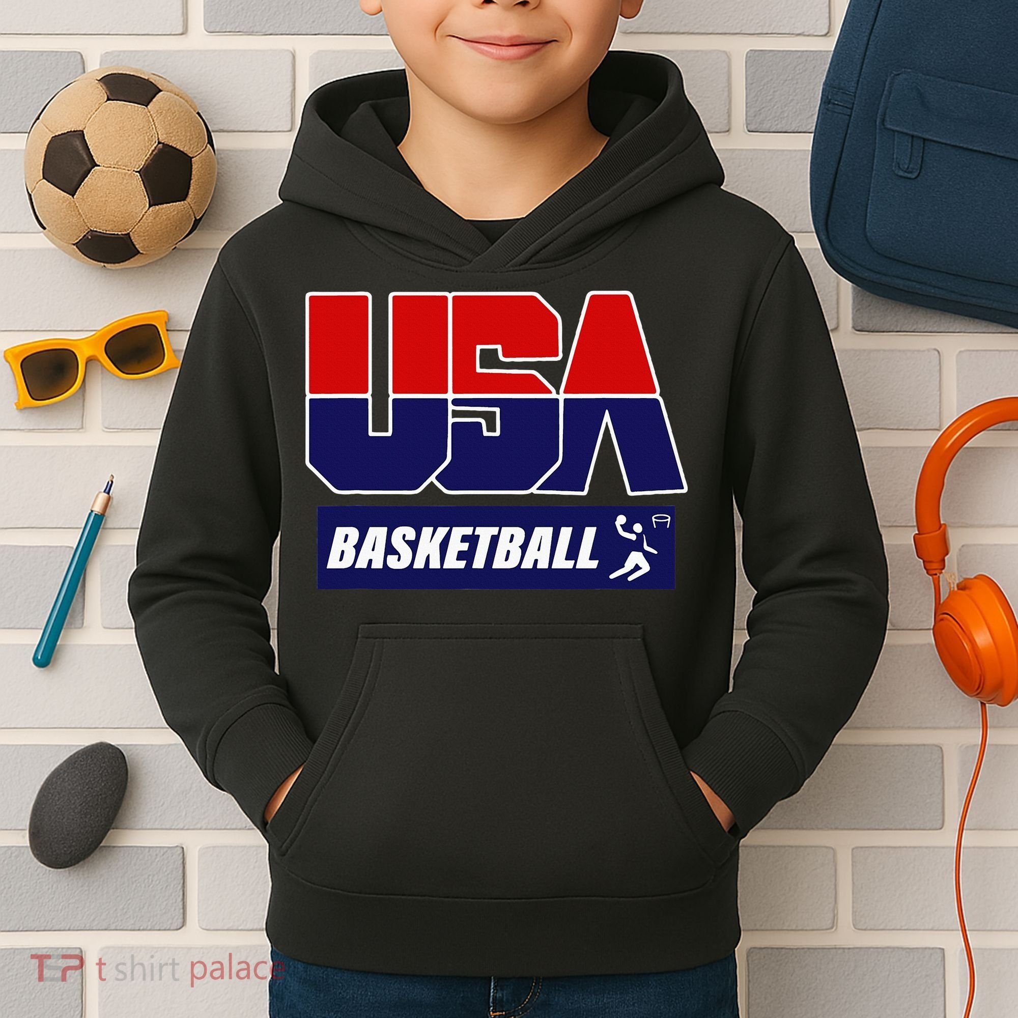 Basketball 2024 Usa Kids Hoodie