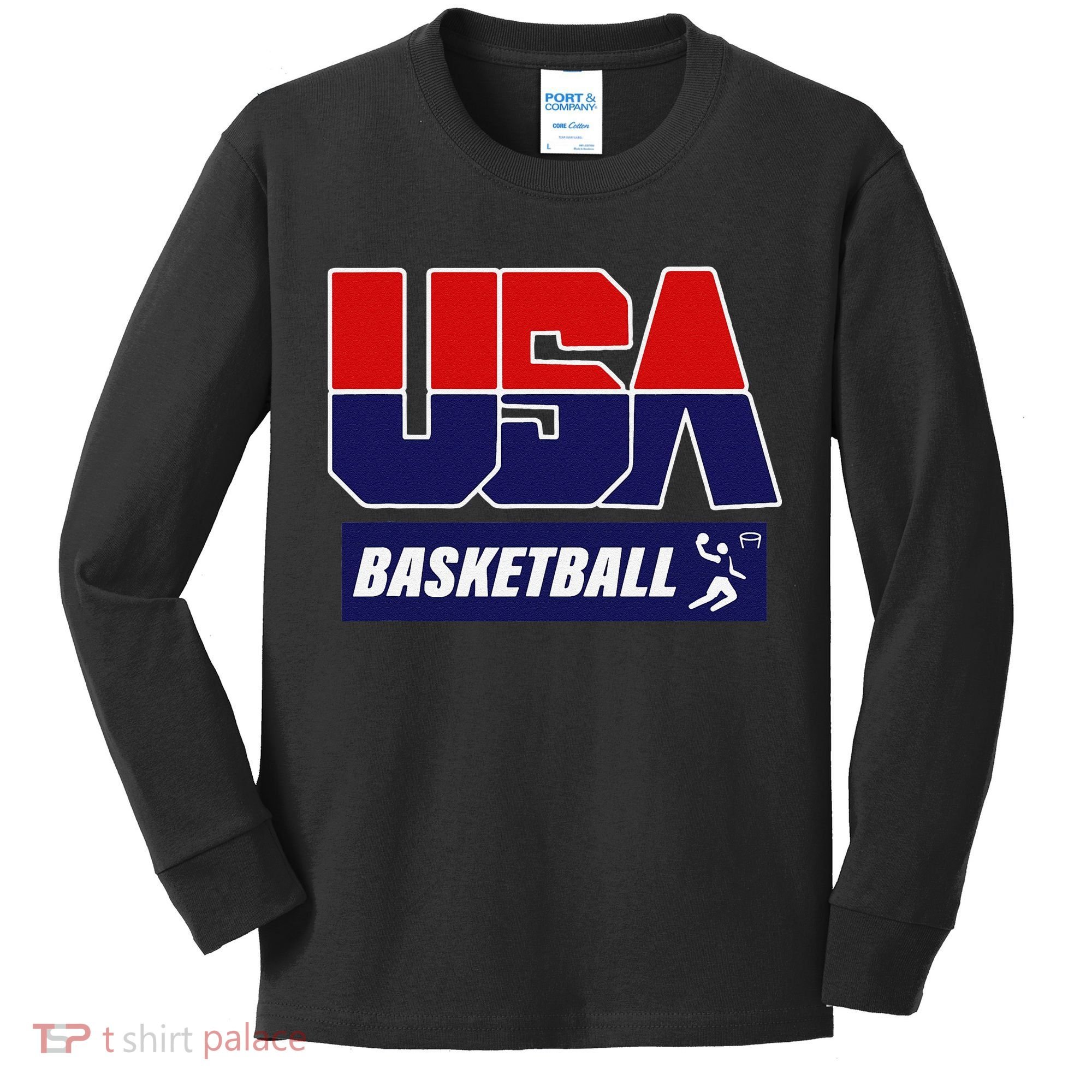 Basketball 2021 Usa Kids Long Sleeve Shirt