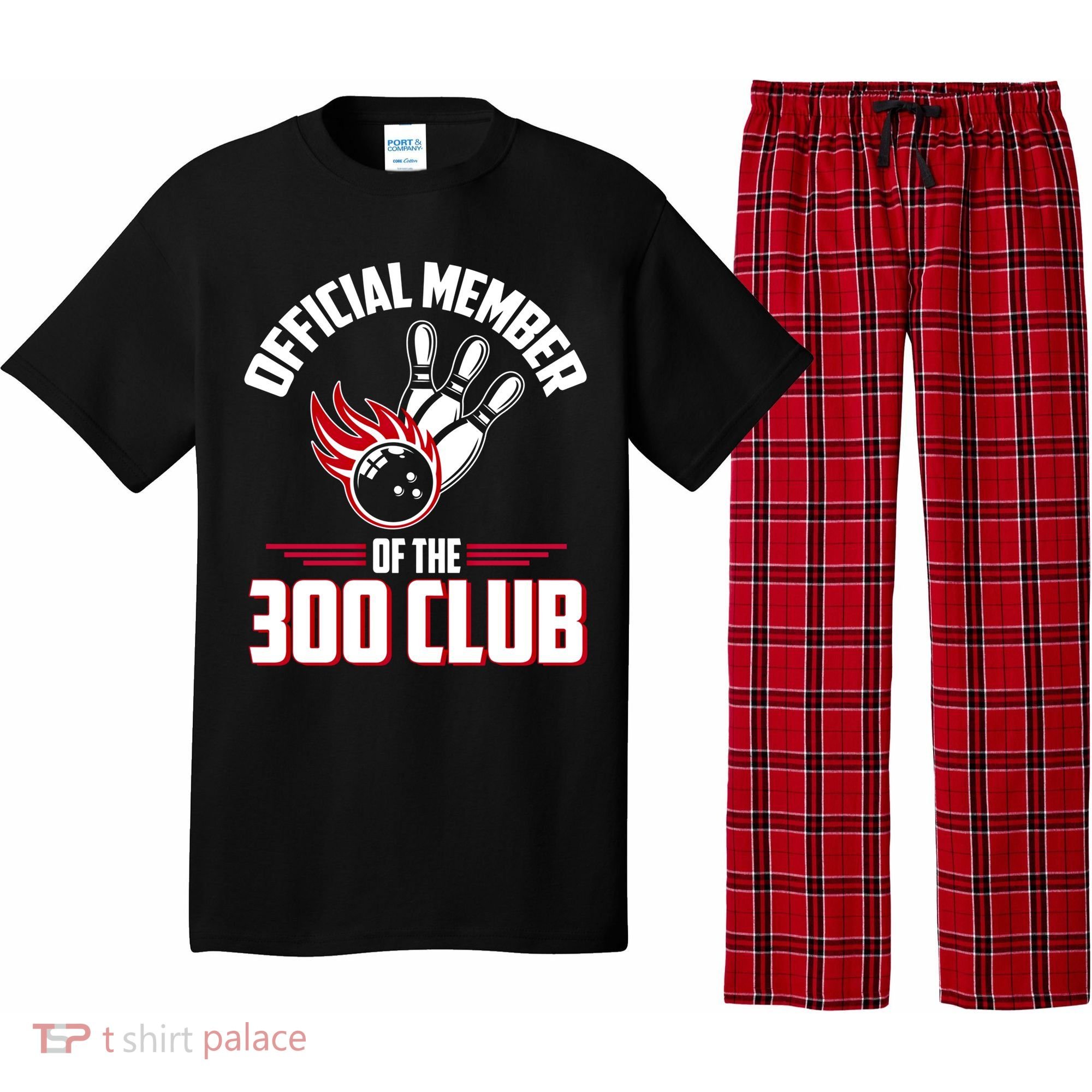 Bowling 300 Great Gift 300 Club Member Funny Bowler Gift Pajama Set