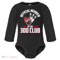 Bowling 300 Great Gift 300 Club Member Funny Bowler Gift Baby Long Sleeve Bodysuit thumb 0