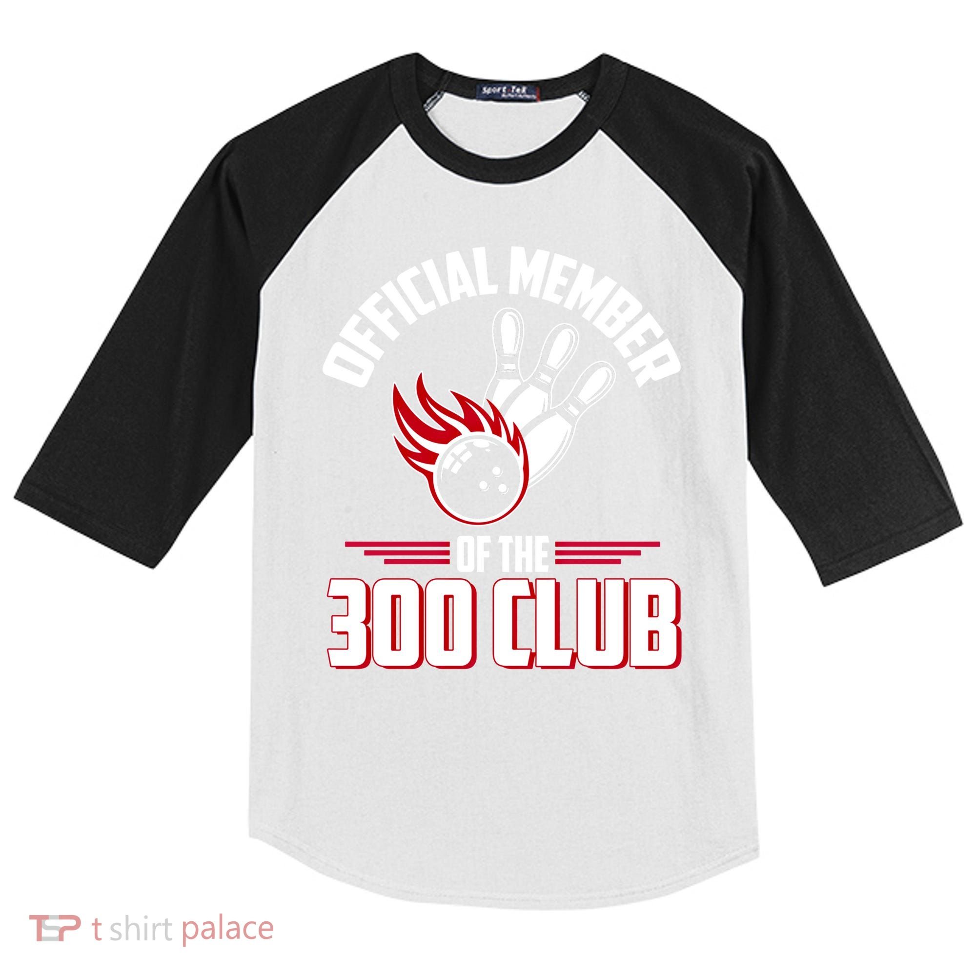 Bowling 300 Great Gift 300 Club Member Funny Bowler Gift Kids Colorblock Raglan Jersey