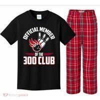 Bowling 300 Great Gift 300 Club Member Funny Bowler Gift Kids Plaid Pajama Set thumb 0