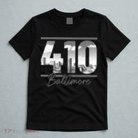 Baltimore 410 Area Code Skyline Maryland Vintage T-Shirt thumb 5