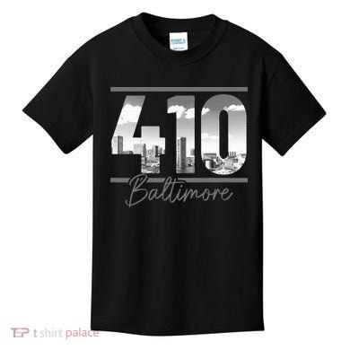 Baltimore 410 Area Code Skyline Maryland Vintage Kids T-Shirt