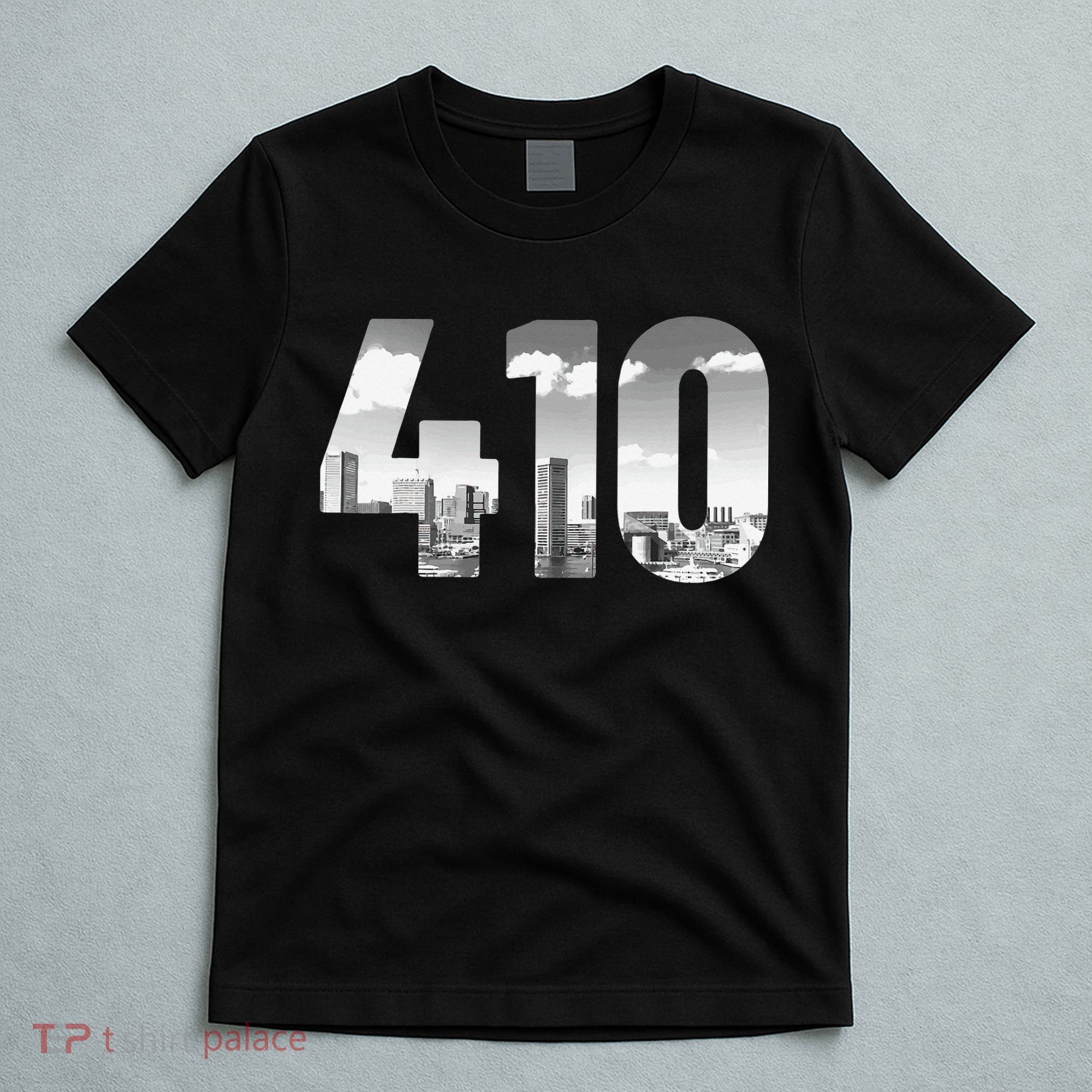Baltimore 410 Area Code Skyline Maryland Vintage T-Shirt