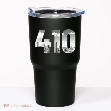 Baltimore 410 Area Code Skyline Maryland Vintage Tumbler