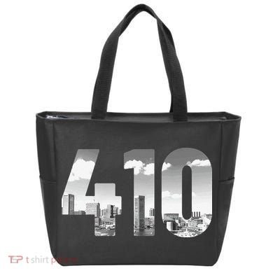 Baltimore 410 Area Code Skyline Maryland Vintage Tote Bag