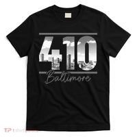 Baltimore 410 Area Code Skyline Maryland Vintage T-Shirt thumb 0