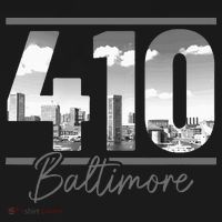 Baltimore 410 Area Code Skyline Maryland Vintage T-Shirt thumb 7