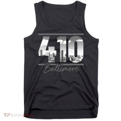 Baltimore 410 Area Code Skyline Maryland Vintage Tank Top