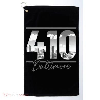 Baltimore 410 Area Code Skyline Maryland Vintage Golf Towel