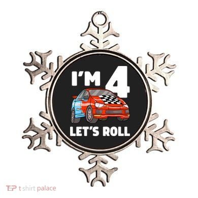 Birthday 4 Four Race Car 4th Birthday Racing Car Ornament