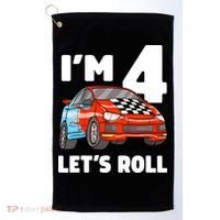 Birthday 4 Four Race Car 4th Birthday Racing Car Golf Towel thumb 0