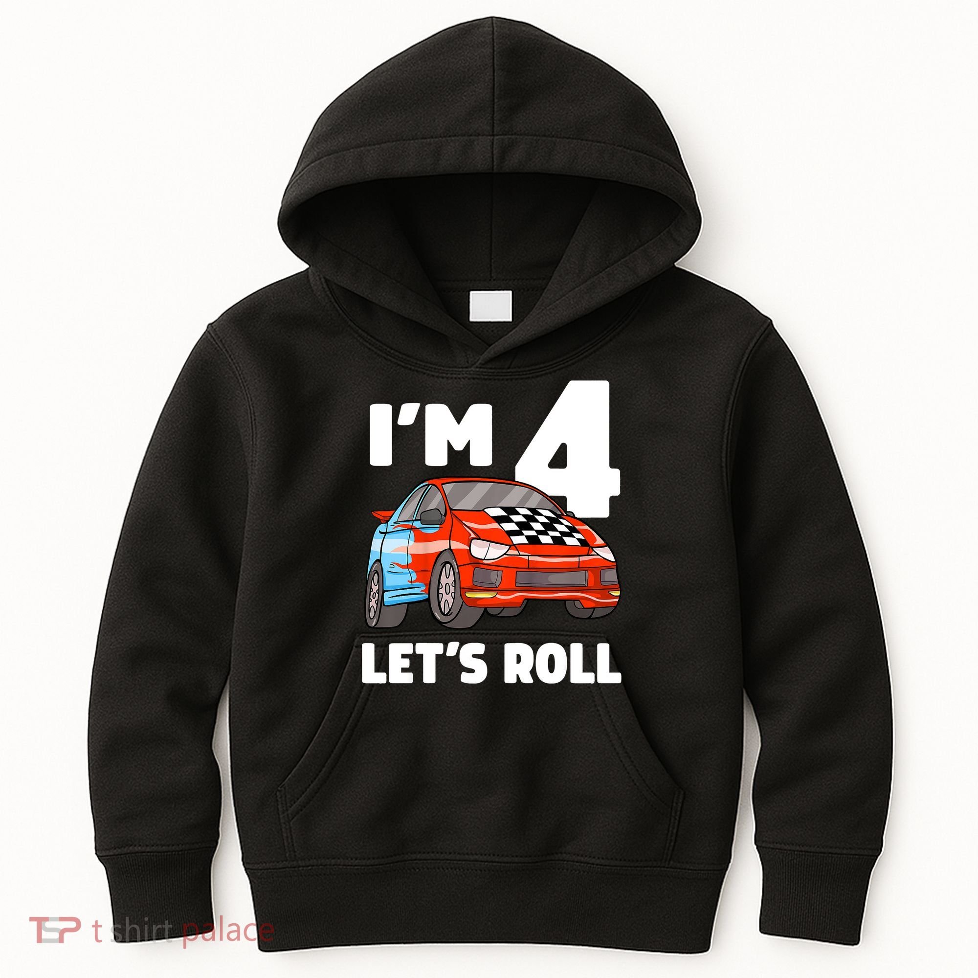 Birthday 4 Four Race Car 4th Birthday Racing Car Kids Hoodie