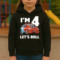 Birthday 4 Four Race Car 4th Birthday Racing Car Kids Hoodie thumb 3