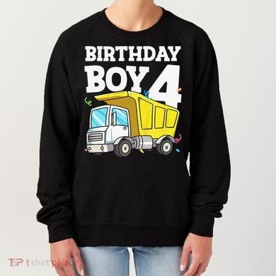 Birthday 4 Four Construction Truck 4th Birthday (1) Women's Sweatshirt