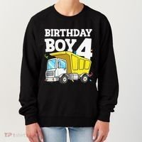 Birthday 4 Four Construction Truck 4th Birthday (1) Women's Sweatshirt thumb 0