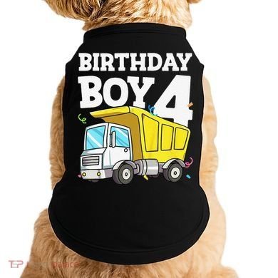 Birthday 4 Four Construction Truck 4th Birthday (1) Doggie Tank