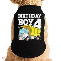 Birthday 4 Four Construction Truck 4th Birthday (1) Doggie Tank thumb 0