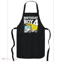 Birthday 4 Four Construction Truck 4th Birthday (1) Apron thumb 0