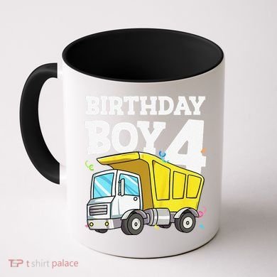 Birthday 4 Four Construction Truck 4th Birthday (1) Coffee Mug