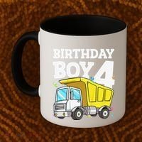 Birthday 4 Four Construction Truck 4th Birthday (1) Coffee Mug thumb 2