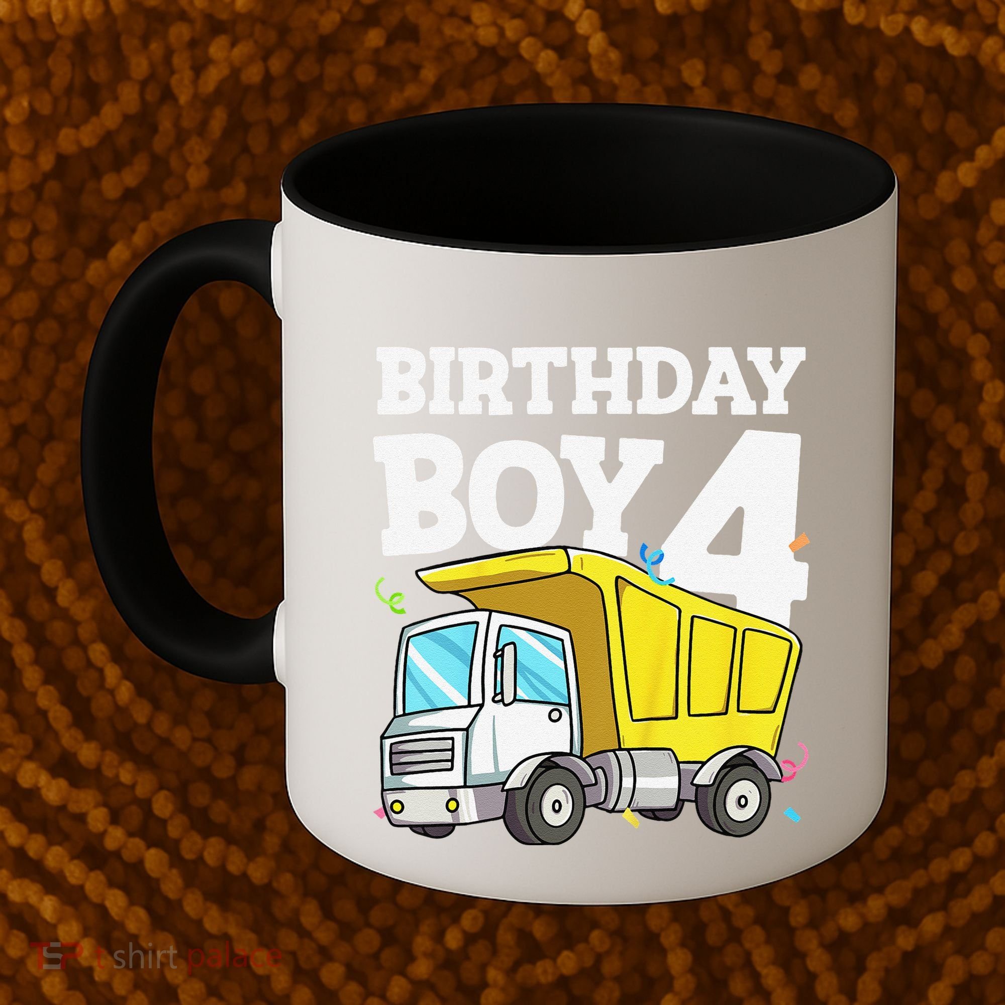 Birthday 4 Four Construction Truck 4th Birthday (1) Coffee Mug