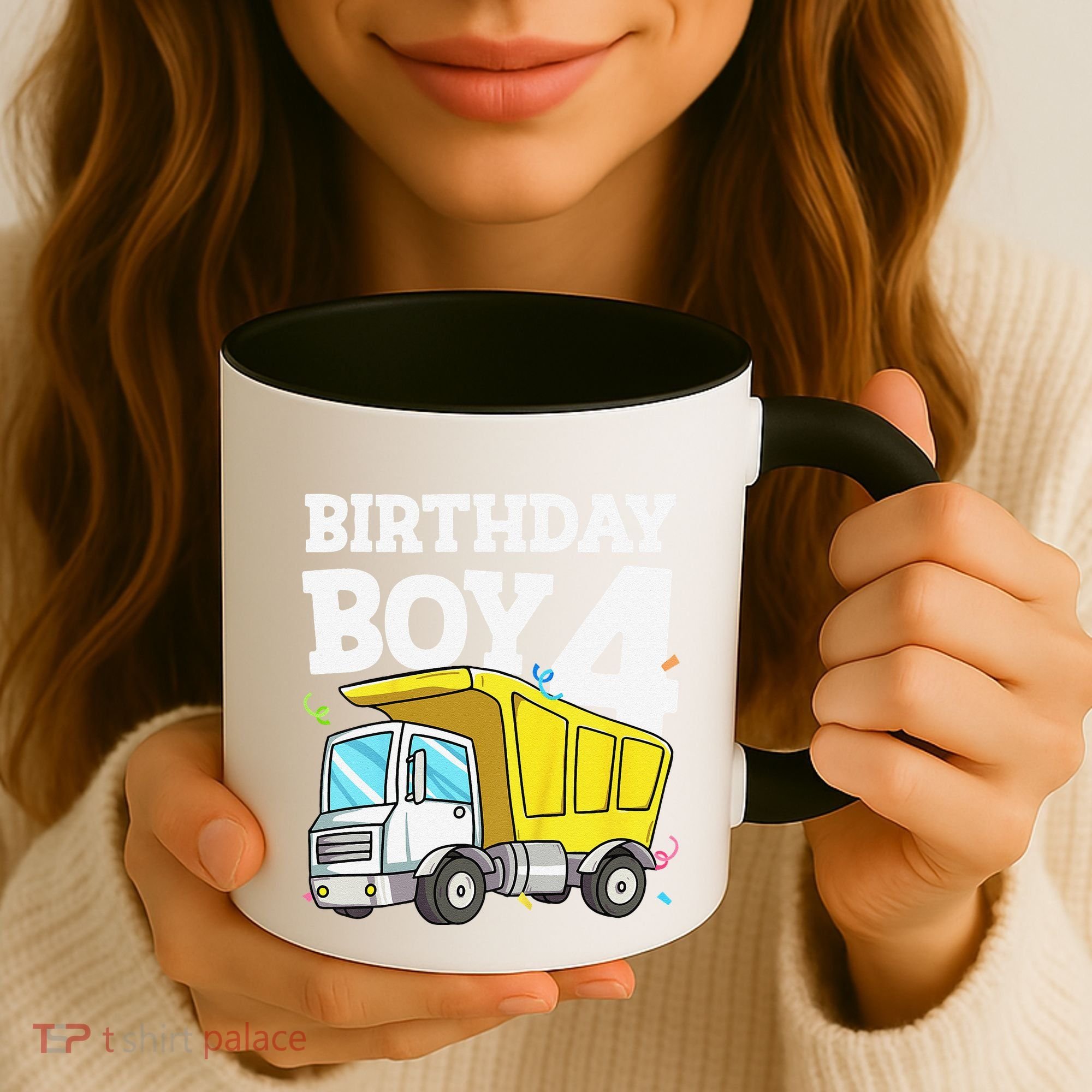 Birthday 4 Four Construction Truck 4th Birthday (1) Coffee Mug