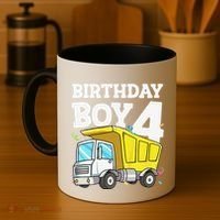 Birthday 4 Four Construction Truck 4th Birthday (1) Coffee Mug thumb 4