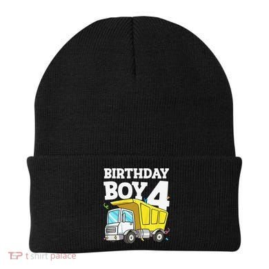 Birthday 4 Four Construction Truck 4th Birthday (1) Beanie