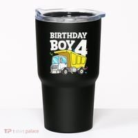 Birthday 4 Four Construction Truck 4th Birthday (1) Tumbler thumb 0