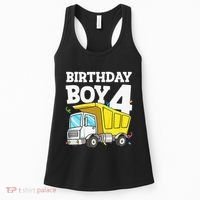 Birthday 4 Four Construction Truck 4th Birthday (1) Women's Tank Top thumb 0