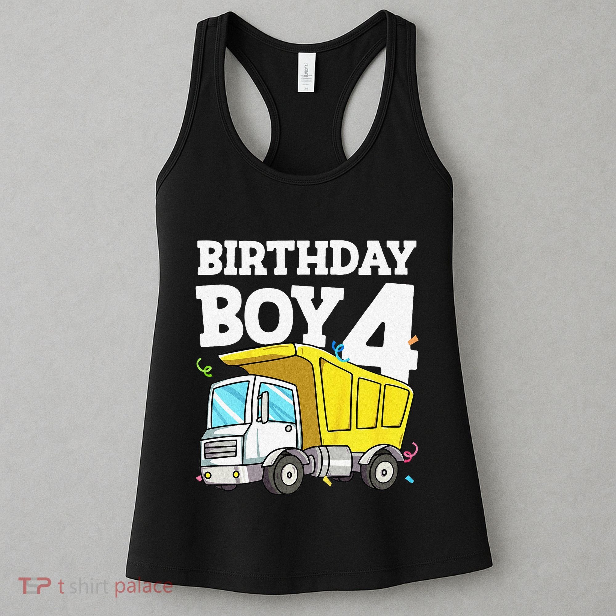 Birthday 4 Four Construction Truck 4th Birthday (1) Women's Tank Top