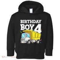 Birthday 4 Four Construction Truck 4th Birthday (1) Toddler Hoodie thumb 0