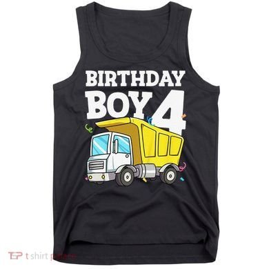 Birthday 4 Four Construction Truck 4th Birthday (1) Tank Top