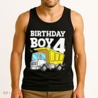 Birthday 4 Four Construction Truck 4th Birthday (1) Tank Top thumb 3