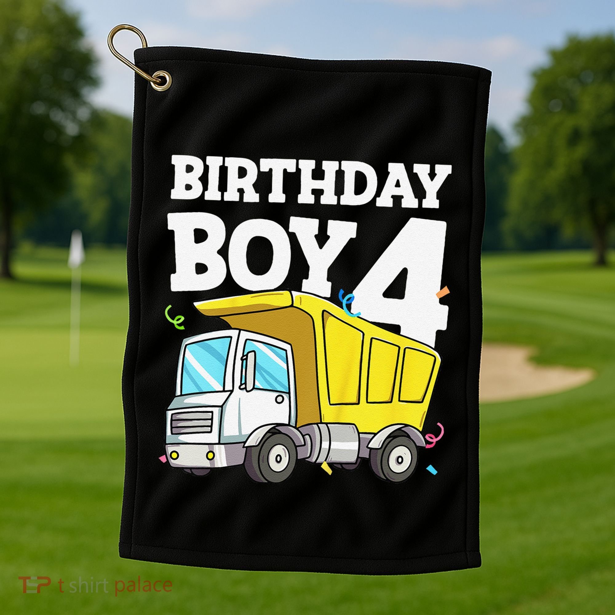 Birthday 4 Four Construction Truck 4th Birthday (1) Golf Towel