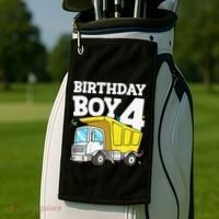 Birthday 4 Four Construction Truck 4th Birthday (1) Golf Towel thumb 2