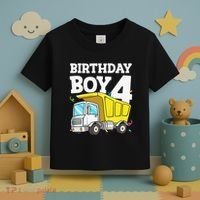 Birthday 4 Four Construction Truck 4th Birthday (1) Toddler T-Shirt thumb 3