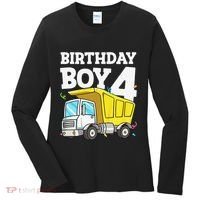 Birthday 4 Four Construction Truck 4th Birthday (1) Women's Long Sleeve Shirt thumb 0