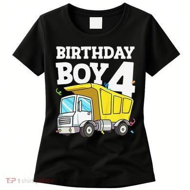 Birthday 4 Four Construction Truck 4th Birthday (1) Women's T-Shirt