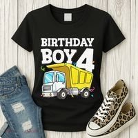 Birthday 4 Four Construction Truck 4th Birthday (1) Women's T-Shirt thumb 3