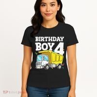 Birthday 4 Four Construction Truck 4th Birthday (1) Women's T-Shirt thumb 4