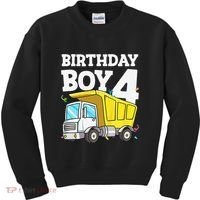 Birthday 4 Four Construction Truck 4th Birthday (1) Kids Sweatshirt thumb 0
