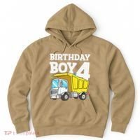 Birthday 4 Four Construction Truck 4th Birthday (1) Hoodie thumb 0