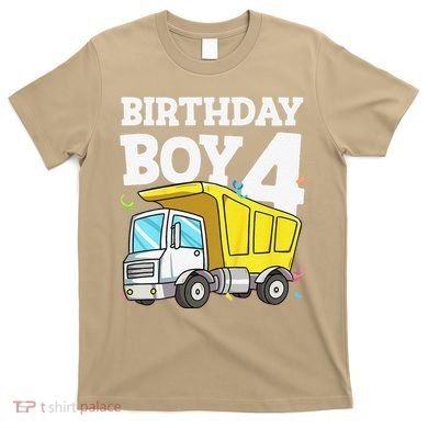 Birthday 4 Four Construction Truck 4th Birthday (1) T-Shirt