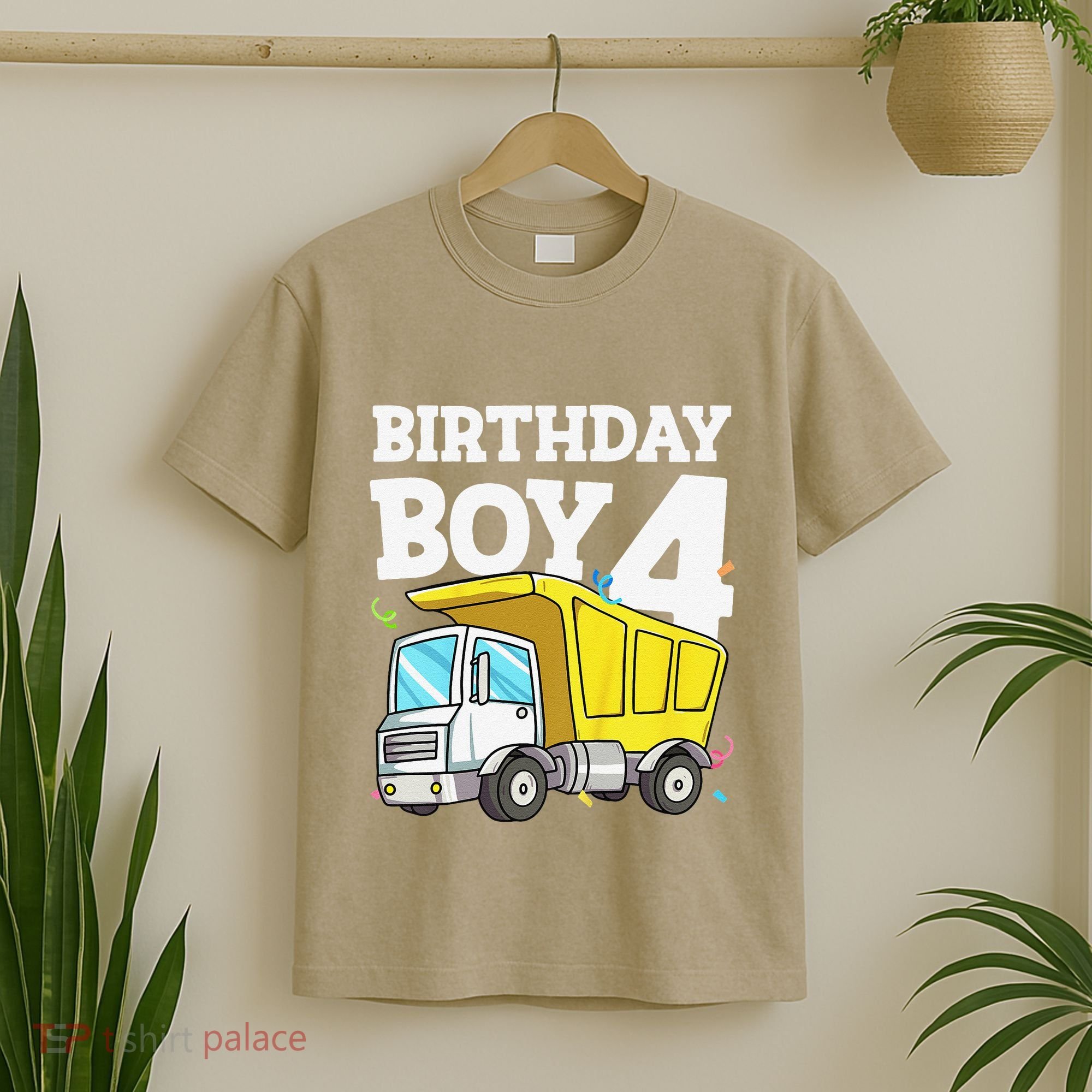 Birthday 4 Four Construction Truck 4th Birthday (1) T-Shirt